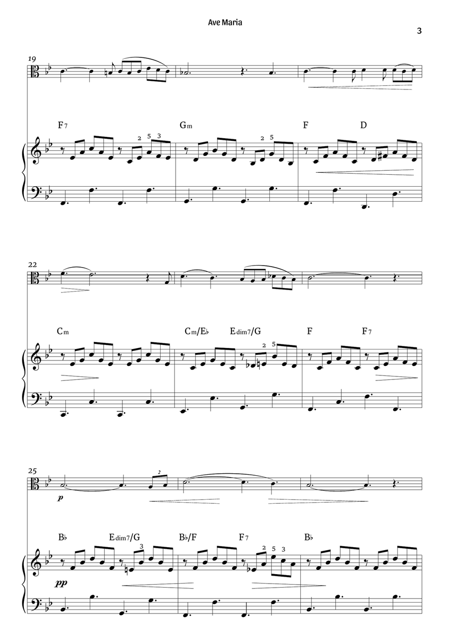 Ave Maria (viola and piano) Piano scores gallery preview page 3