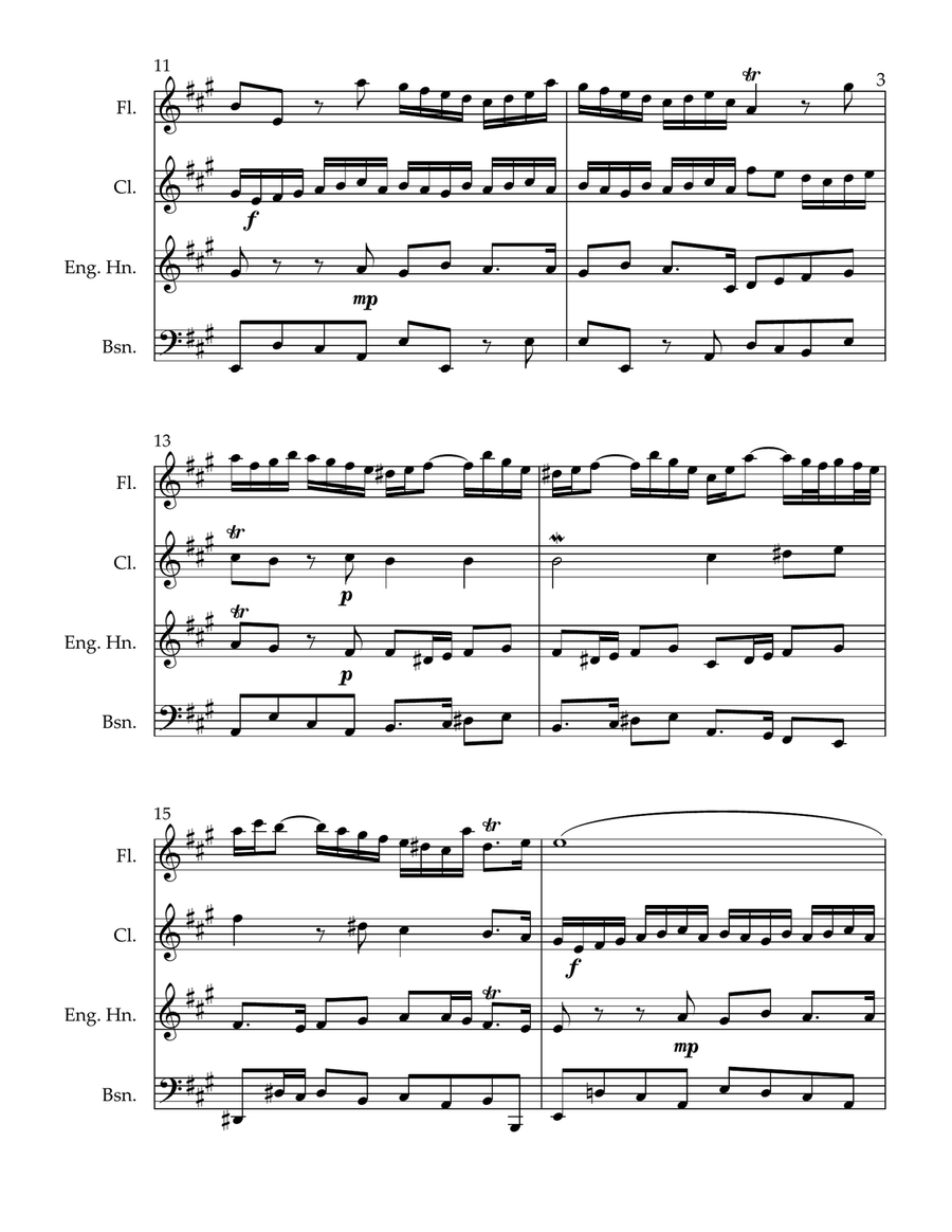 Bach's Sonata BWV 1032 for Woodwind Quartet with English Horn Woodwind Quartet scores gallery preview page 3
