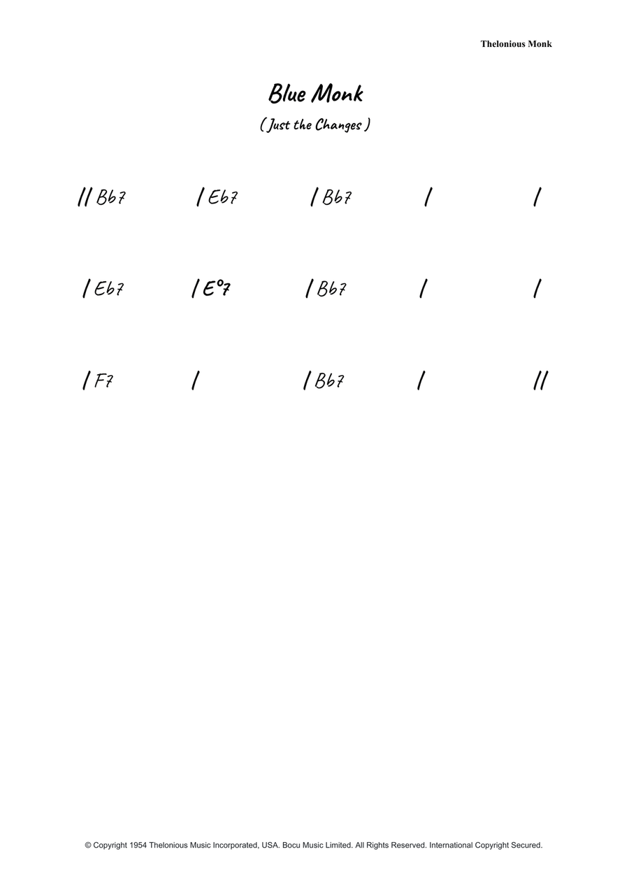 Blue Monk Blue Monk Piano scores gallery preview page 1