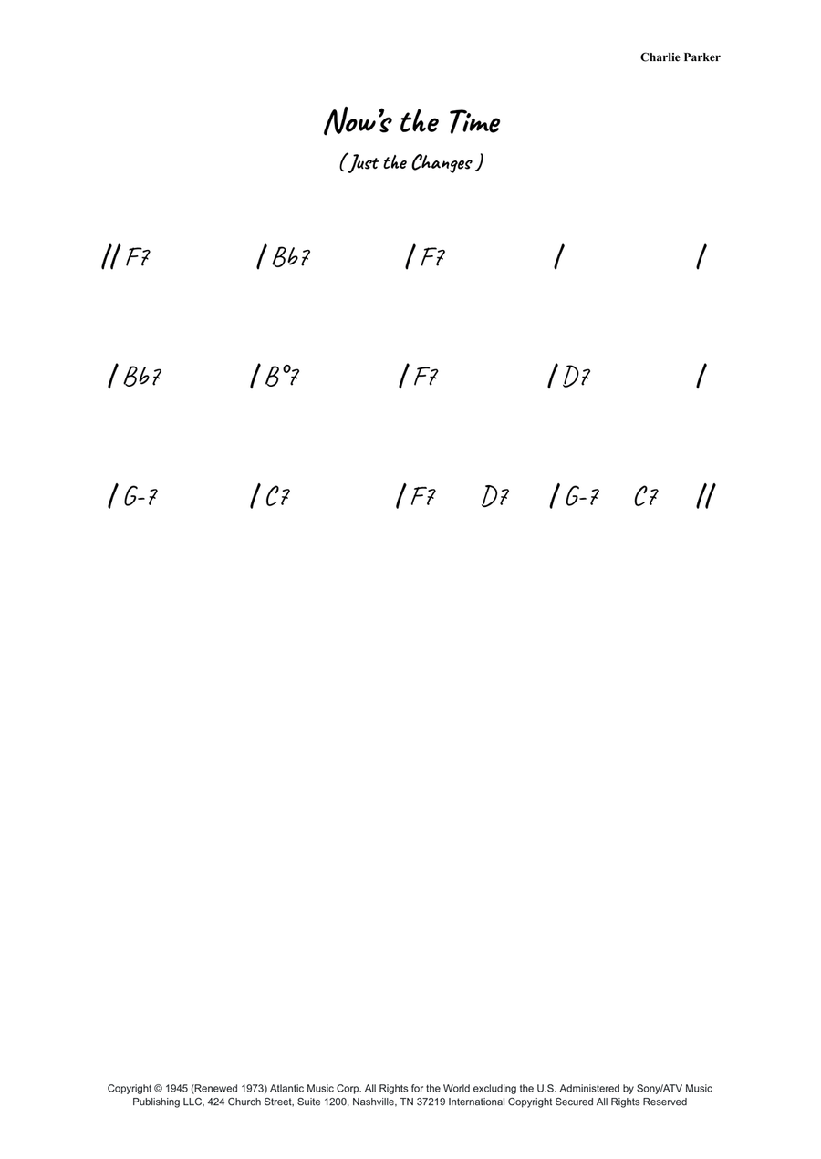 Now's The Time Now's The Time Piano scores gallery preview page 1