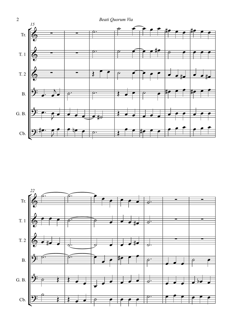Beati Quorum Via for recorder sextet/ensemble Chamber Music scores gallery preview page 4