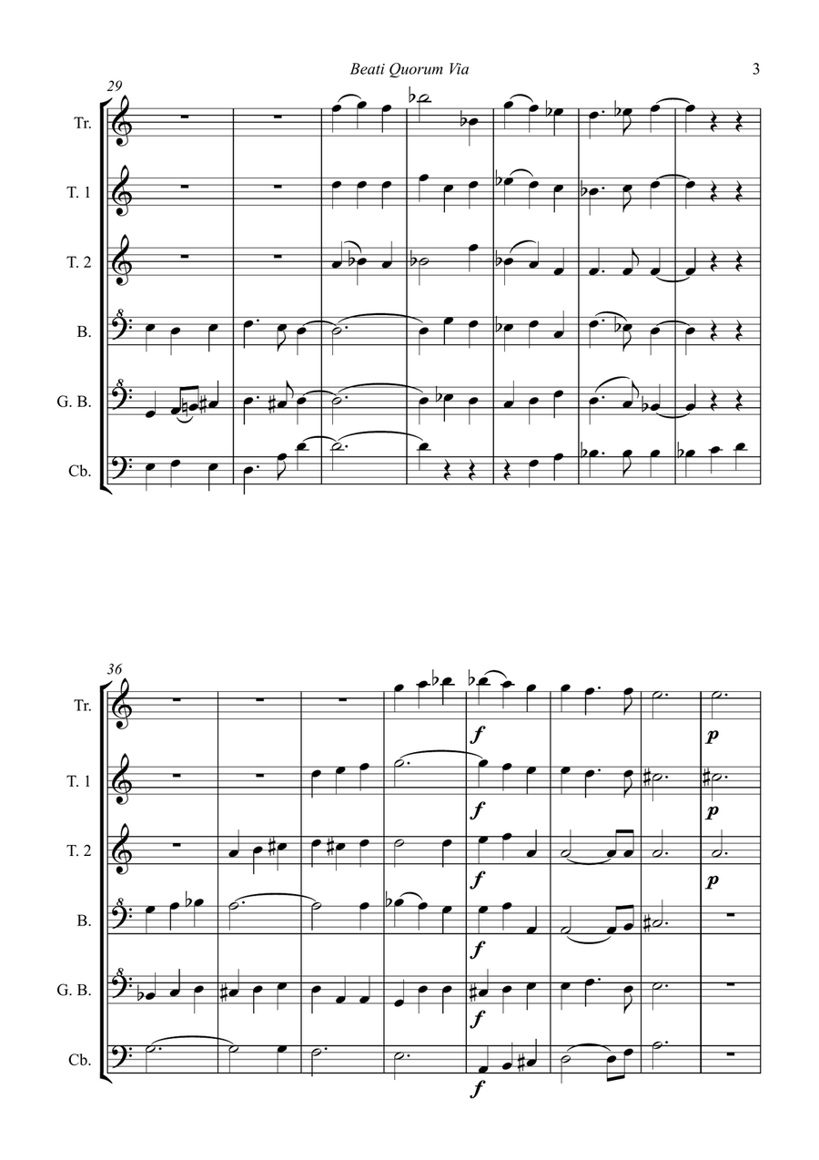 Beati Quorum Via for recorder sextet/ensemble Chamber Music scores gallery preview page 5