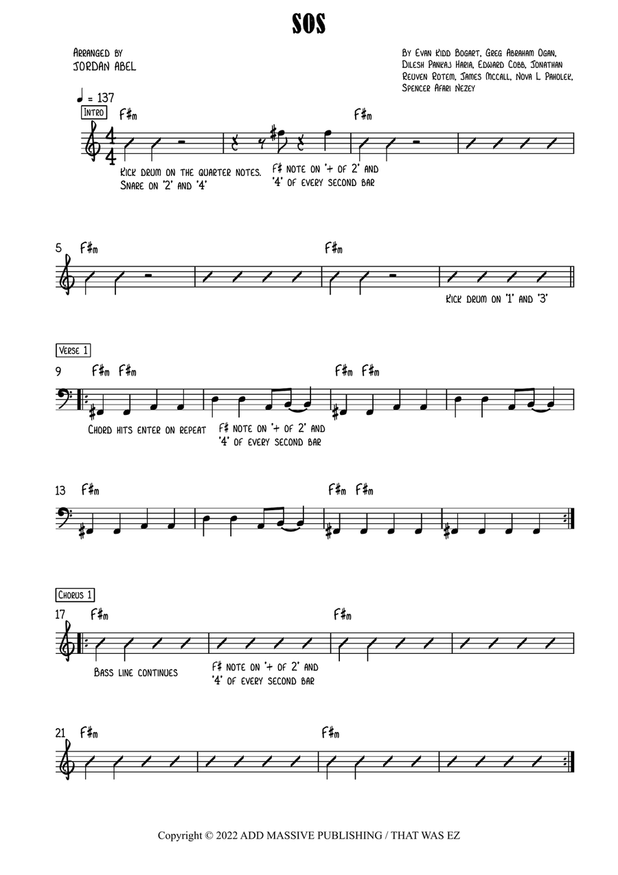 Sos Sos Piano scores gallery preview page 1