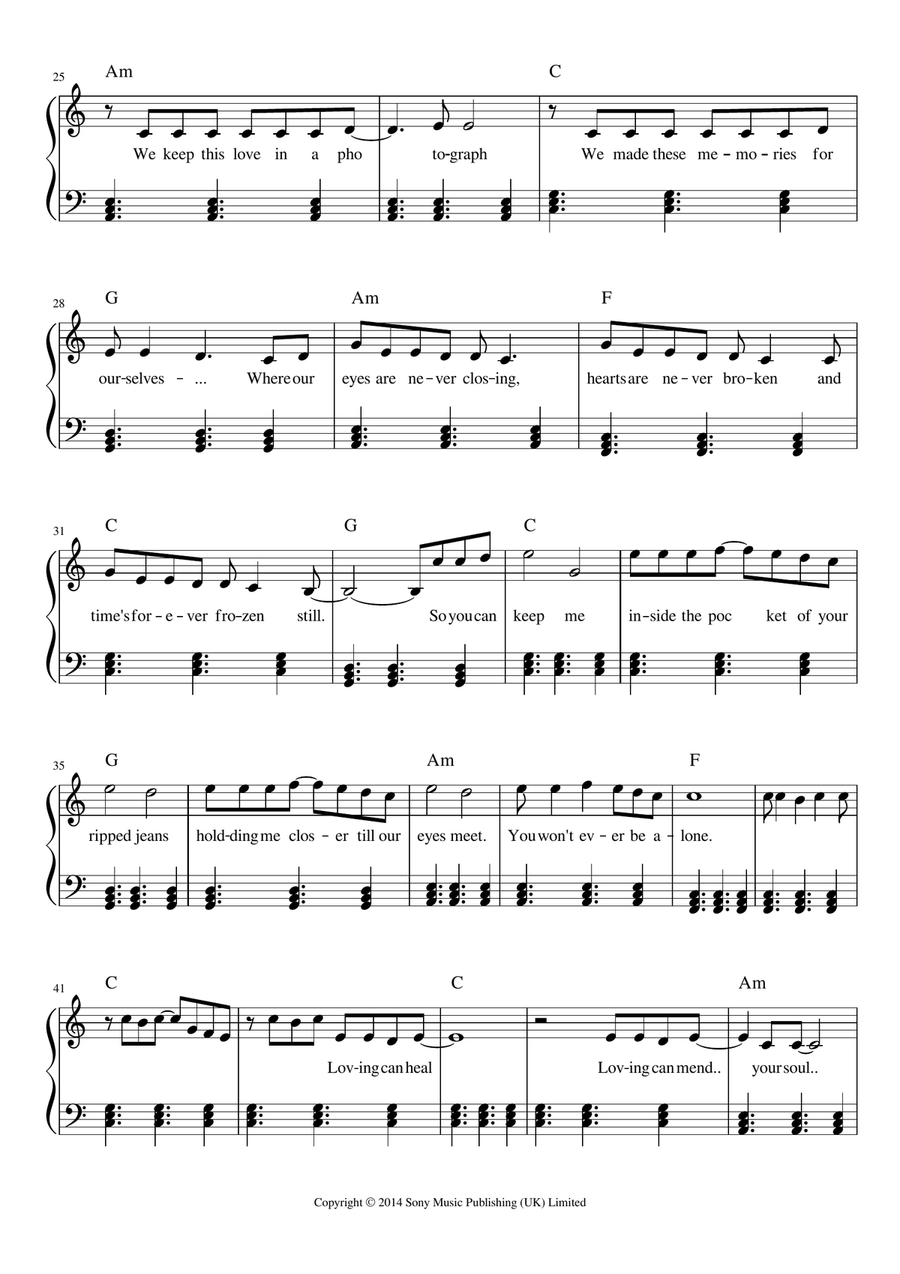 Photograph Photograph Easy Piano scores gallery preview page 2