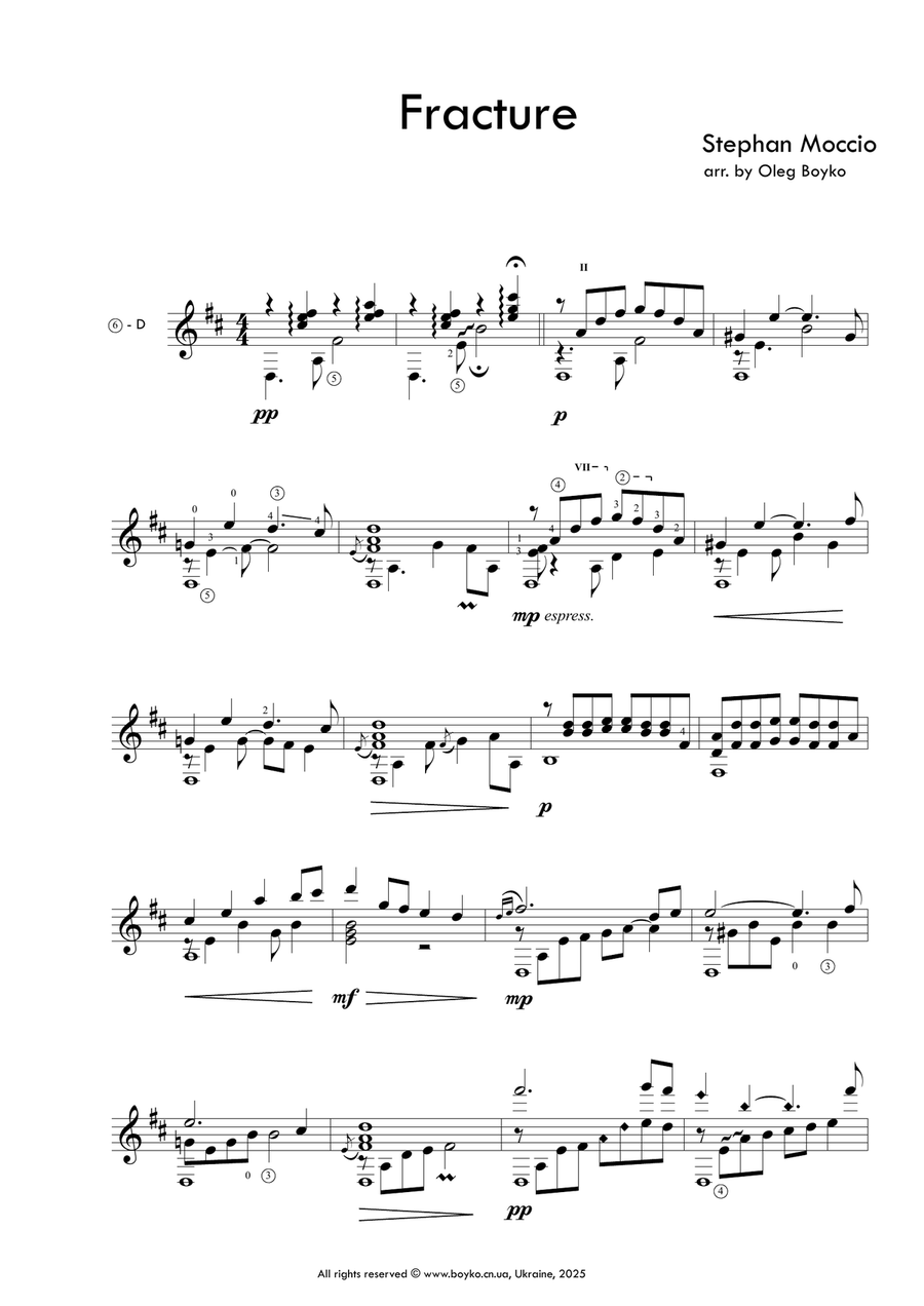 Fracture Fracture Acoustic Guitar scores gallery preview page 1