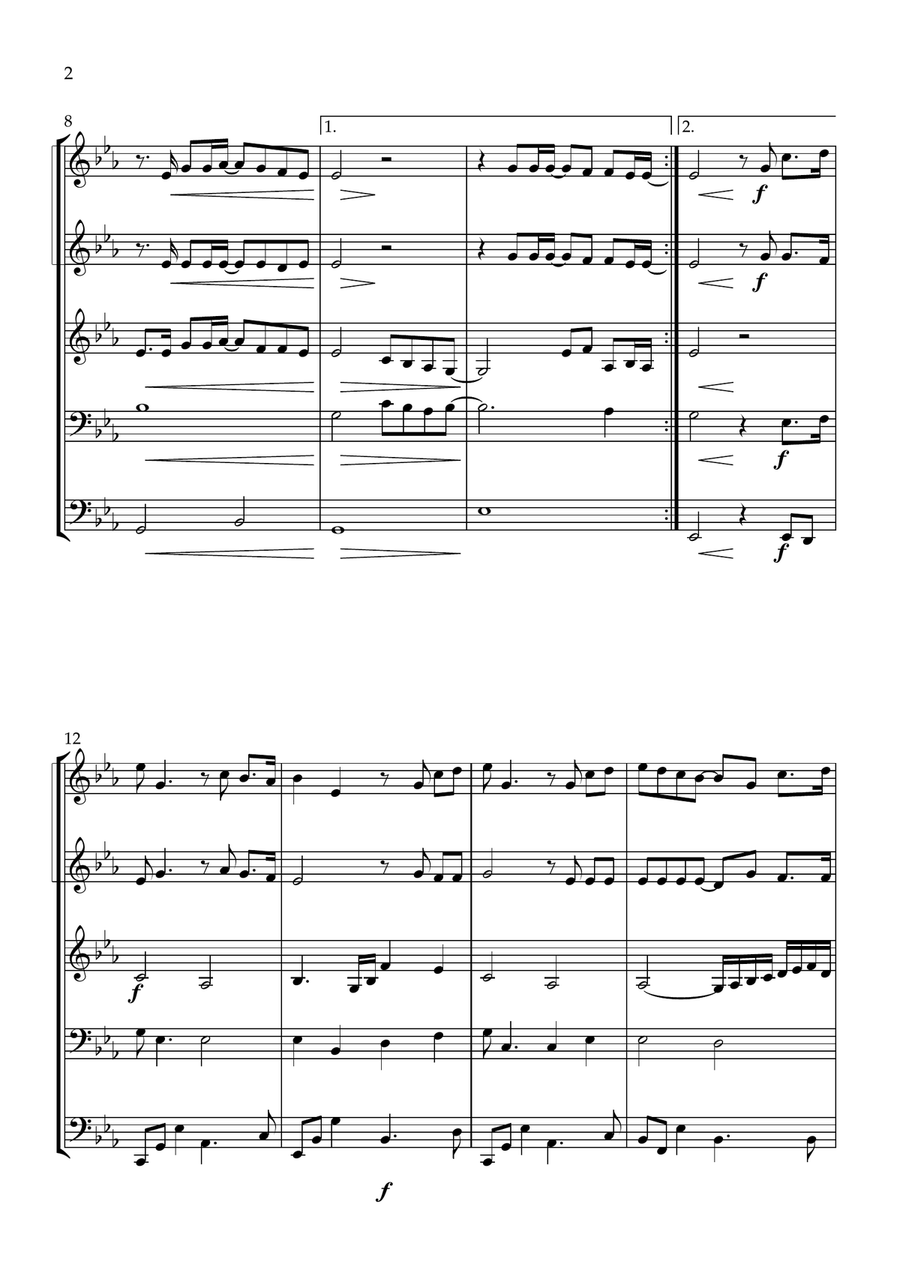 Hasta Mi Final Hasta Mi Final Brass Quintet scores gallery preview page 2
