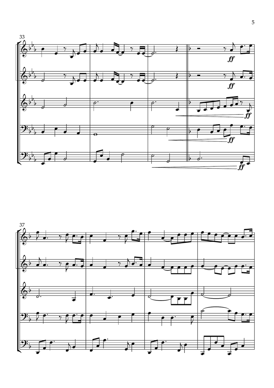 Hasta Mi Final Hasta Mi Final Brass Quintet scores gallery preview page 5