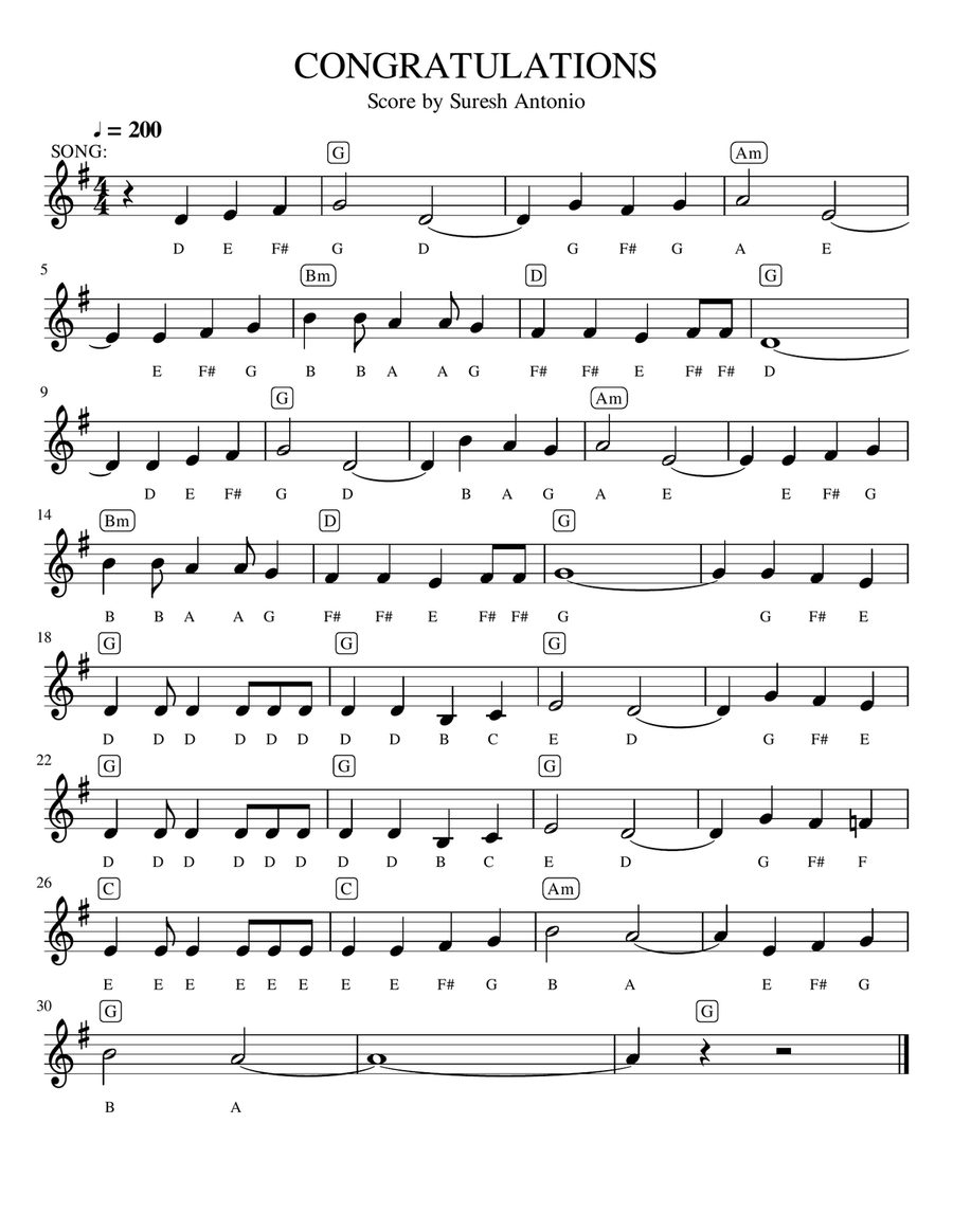 Congratulations and Celebrations Classical Guitar scores gallery preview page 1