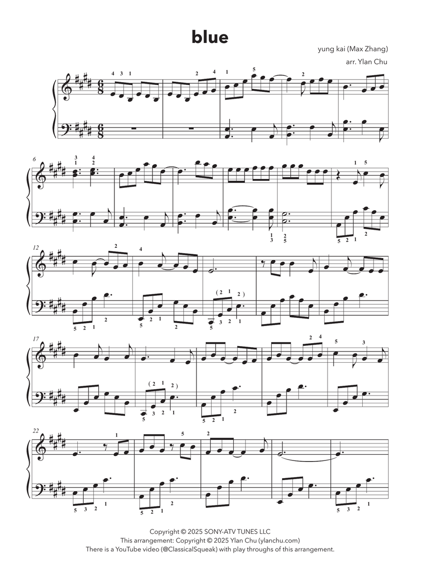 Blue Piano Solo scores gallery preview page 1
