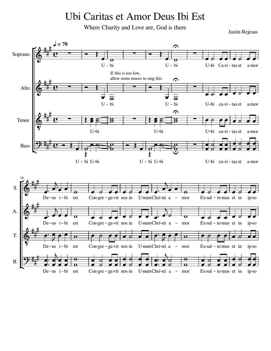 Ubi Caritas et Amor Deus Ibi Est 4-Part scores gallery preview page 1
