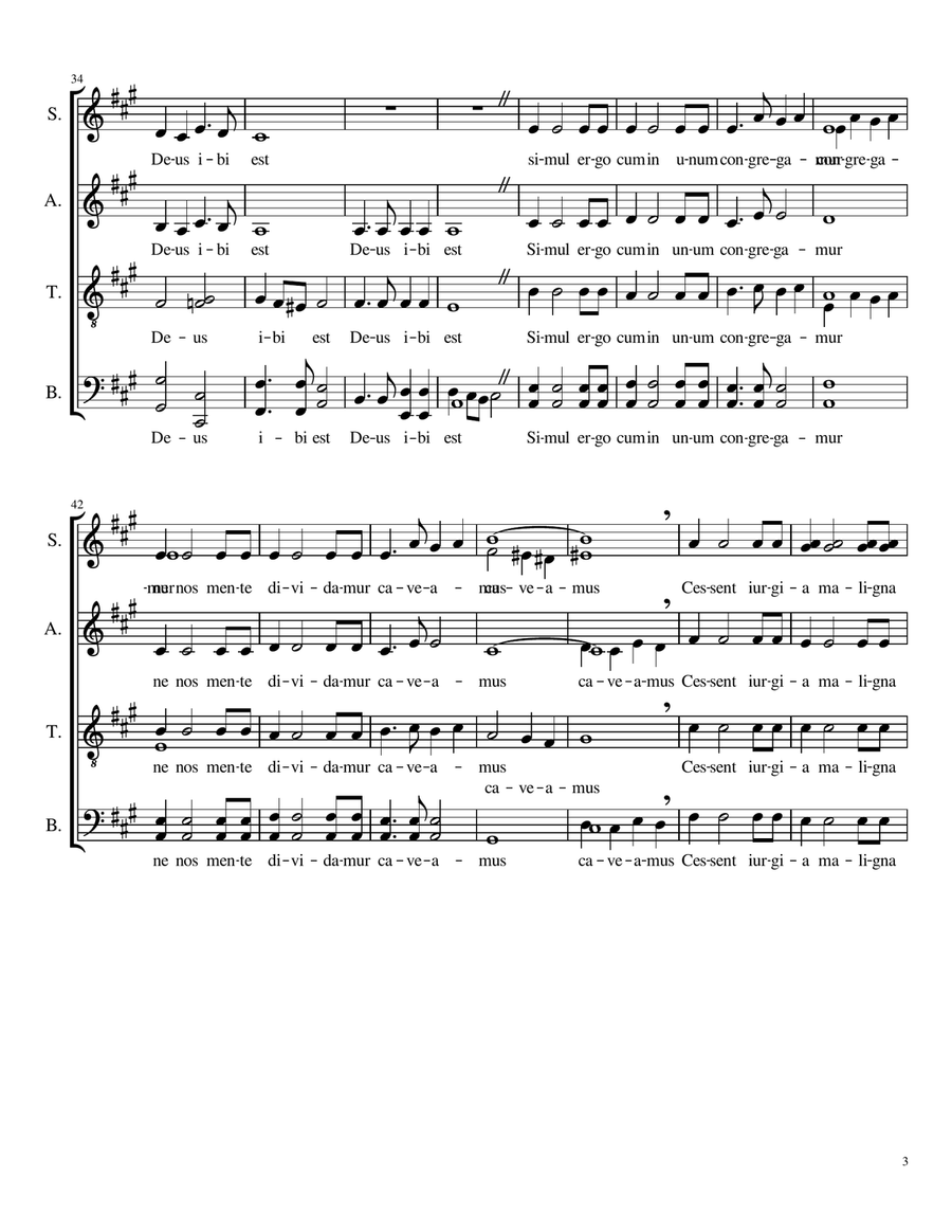 Ubi Caritas et Amor Deus Ibi Est 4-Part scores gallery preview page 3