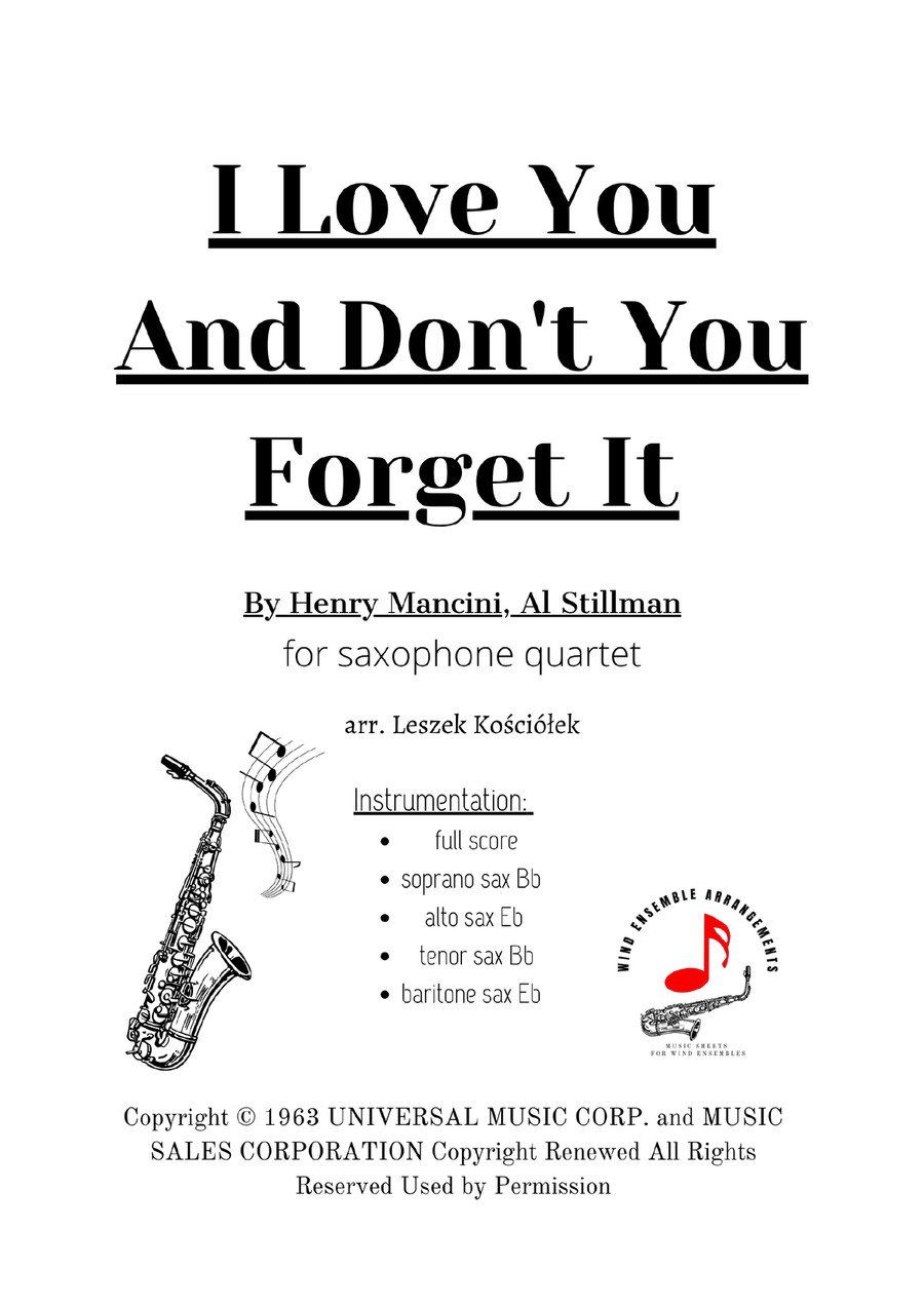 I Love You And Don't You Forget It Clarinet Quartet scores gallery preview page 2