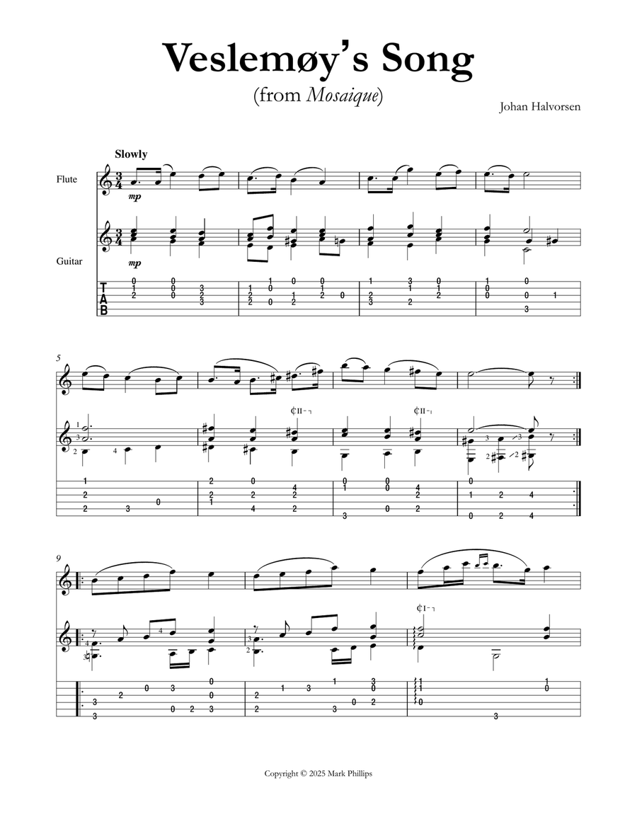 Veslemøy’s Song Veslemøy’s Song Flute scores gallery preview page 1