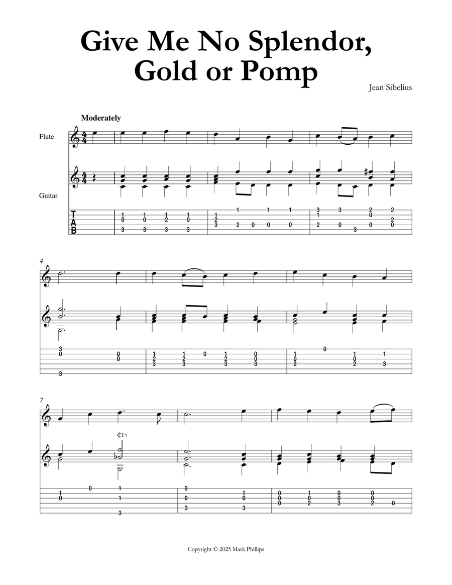 Give Me No Splendor, Gold or Pomp Flute scores gallery preview page 1