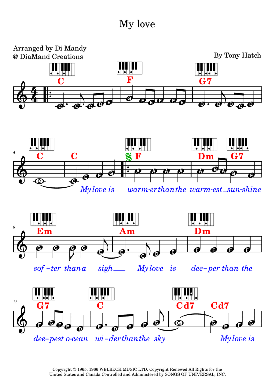 My Love Piano scores gallery preview page 1