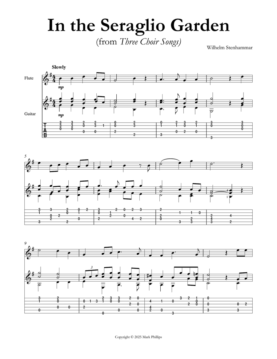 In the Seraglio Garden In the Seraglio Garden Flute scores gallery preview page 1
