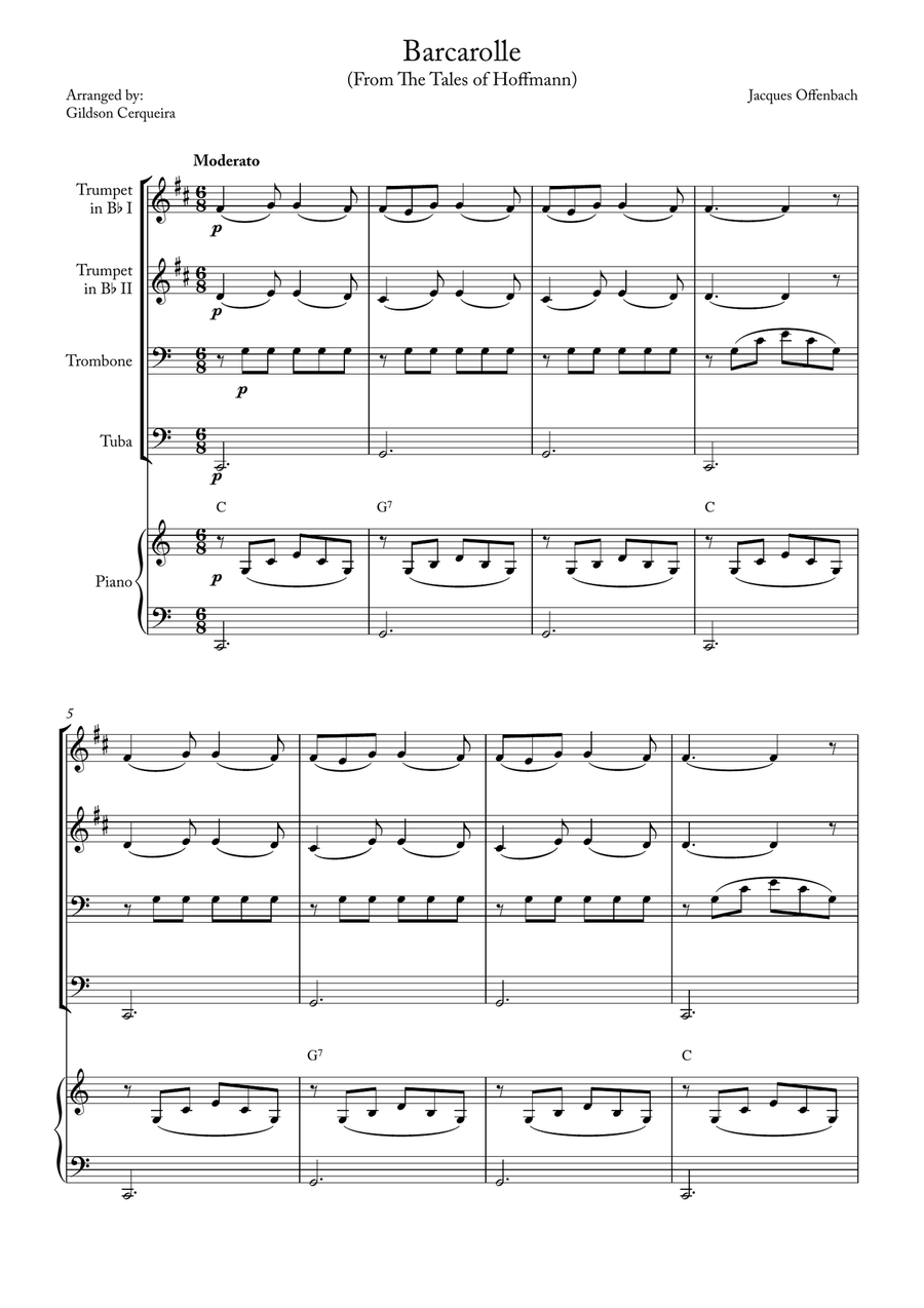 Barcarolle Brass Quartet scores gallery preview page 1
