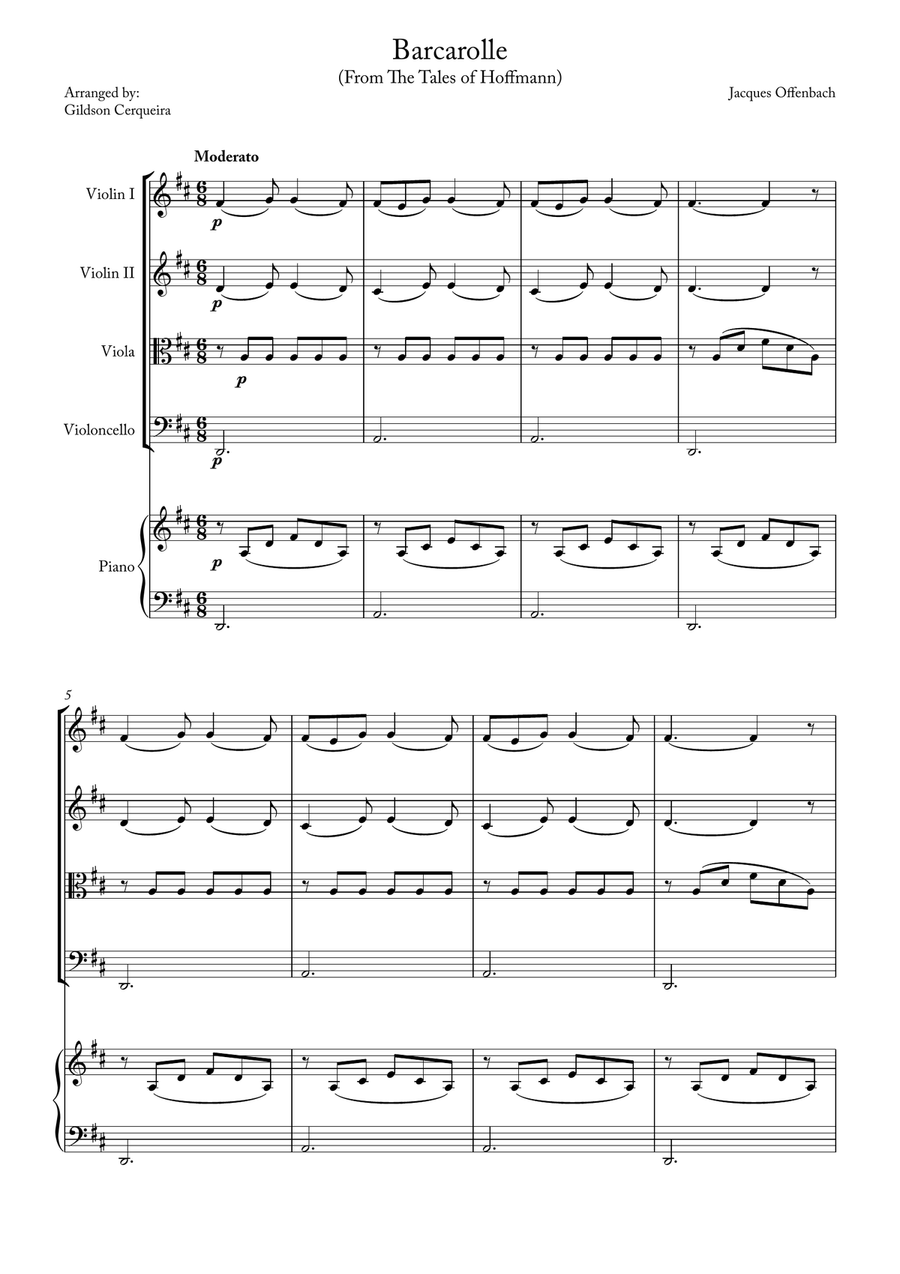 Barcarolle String Quartet scores gallery preview page 1