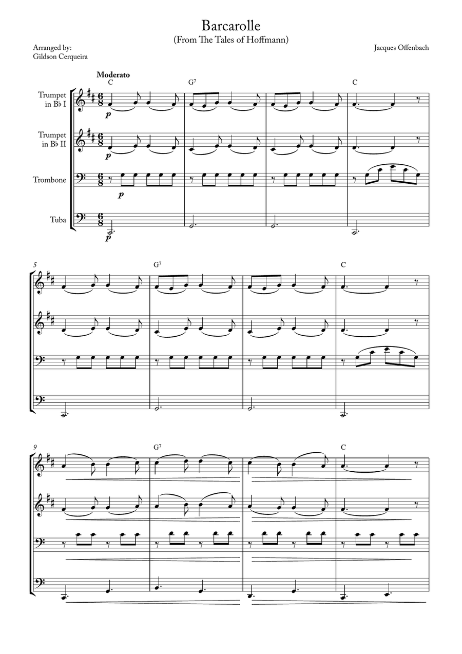Barcarolle Brass Quartet scores gallery preview page 1