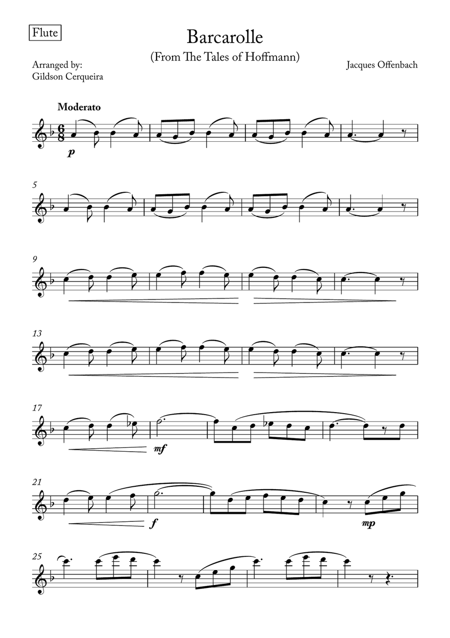 Barcarolle Woodwind Quartet scores gallery preview page 6