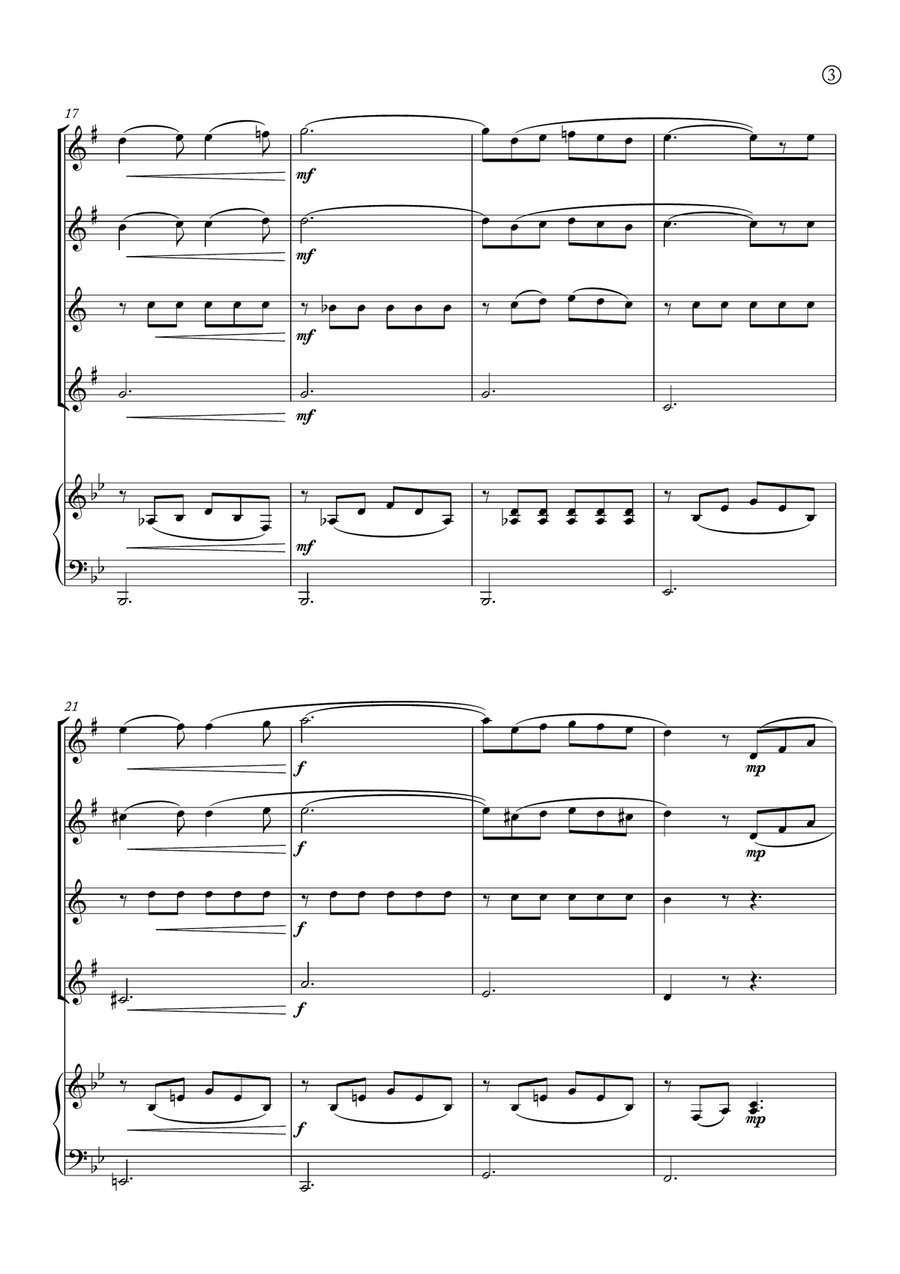 Barcarolle Saxophone Quartet scores gallery preview page 3