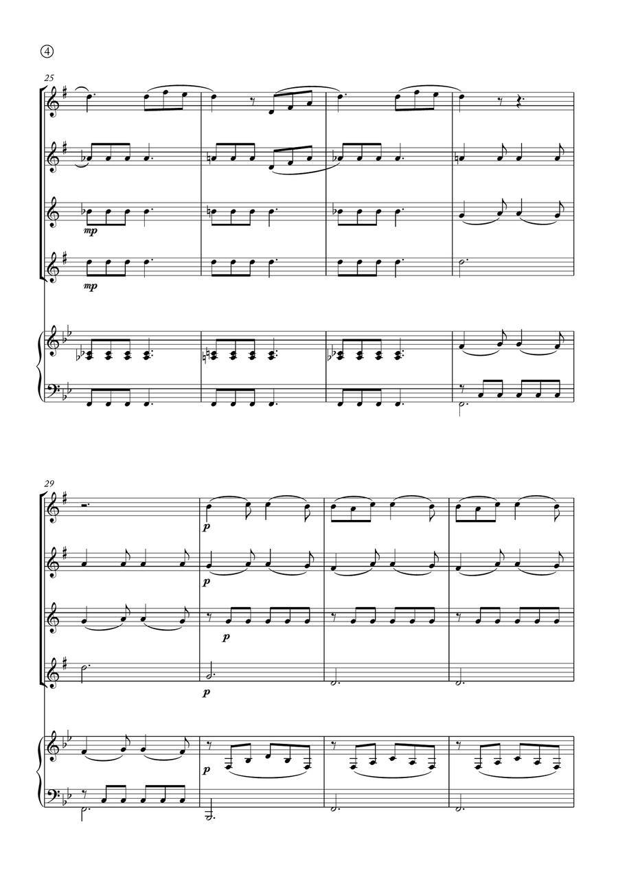 Barcarolle Saxophone Quartet scores gallery preview page 4