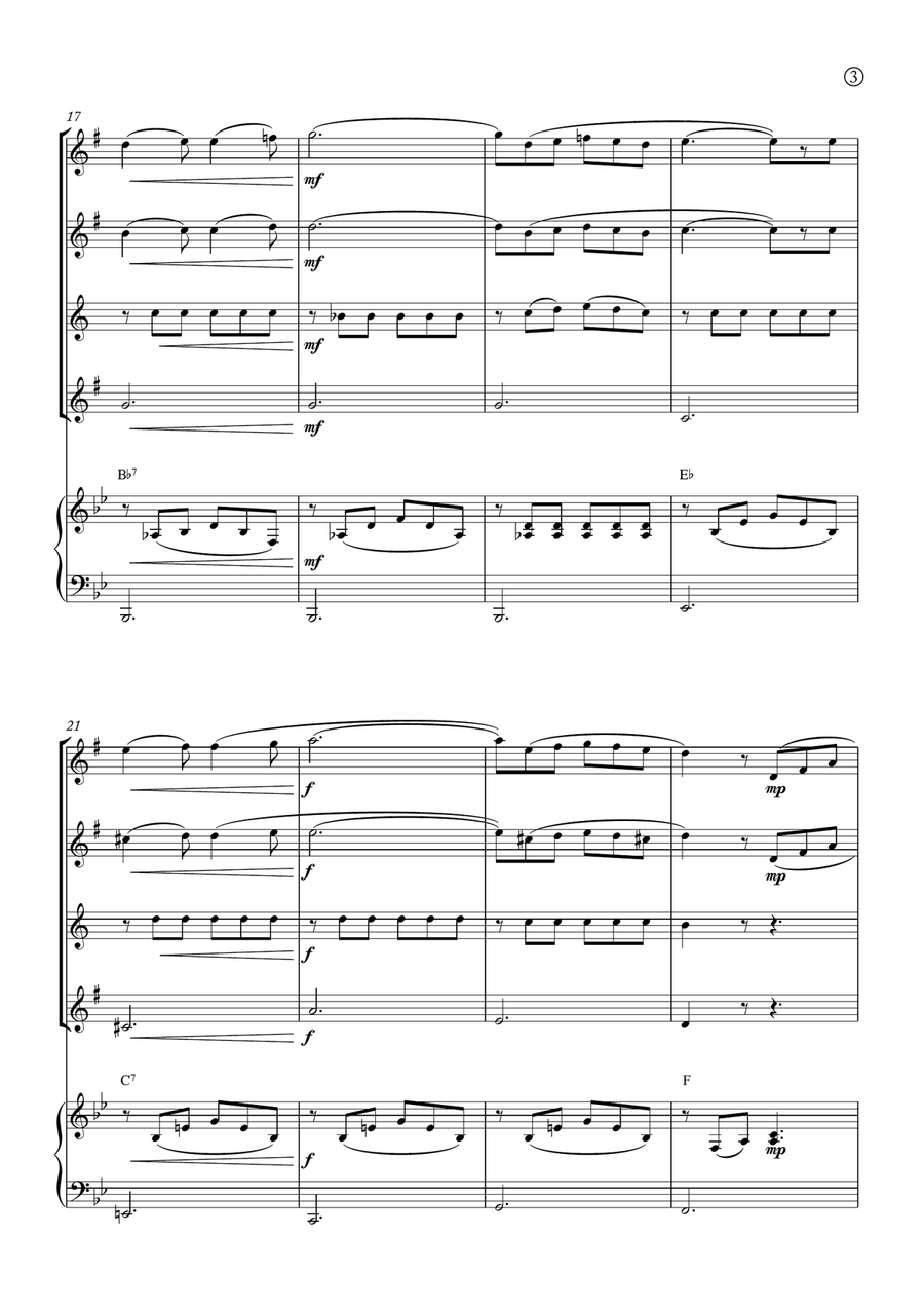 Barcarolle Saxophone Quartet scores gallery preview page 3