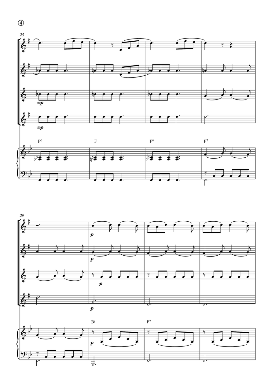 Barcarolle Saxophone Quartet scores gallery preview page 4