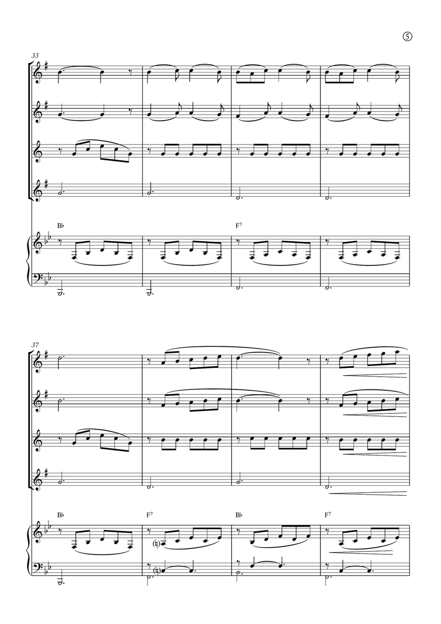 Barcarolle Saxophone Quartet scores gallery preview page 5