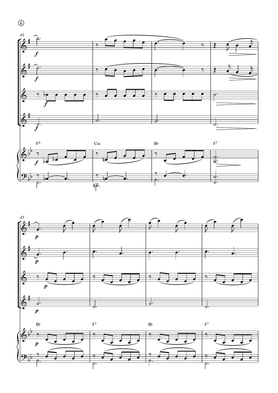 Barcarolle Saxophone Quartet scores gallery preview page 6