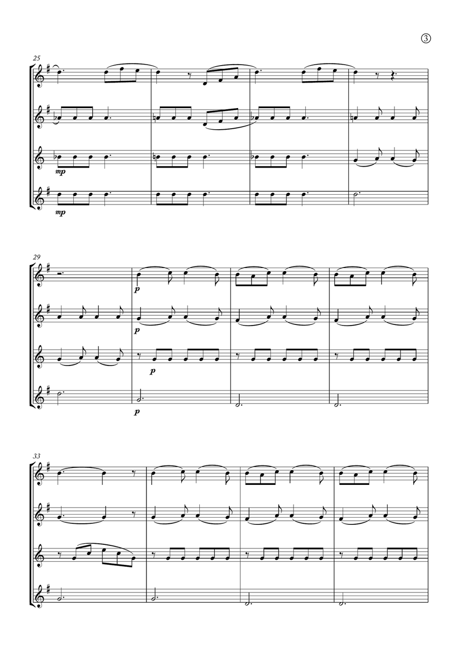 Barcarolle Saxophone Quartet scores gallery preview page 3