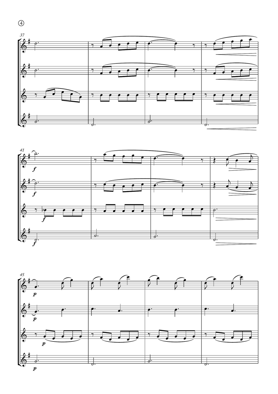 Barcarolle Saxophone Quartet scores gallery preview page 4