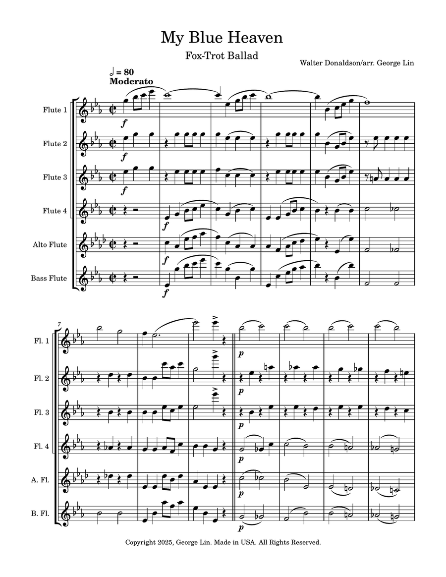 My Blue Heaven My Blue Heaven Woodwind Ensemble scores gallery preview page 1