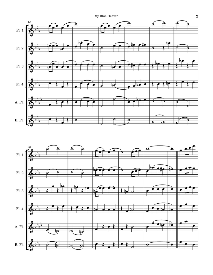My Blue Heaven My Blue Heaven Woodwind Ensemble scores gallery preview page 2