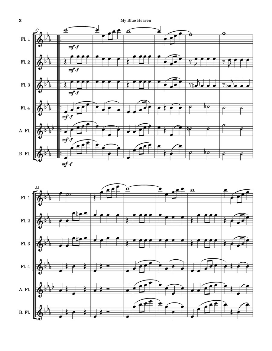 My Blue Heaven My Blue Heaven Woodwind Ensemble scores gallery preview page 3