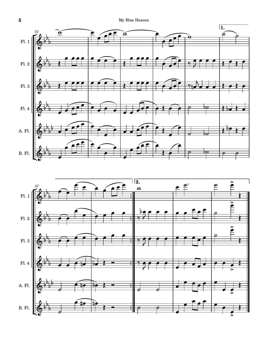 My Blue Heaven My Blue Heaven Woodwind Ensemble scores gallery preview page 5