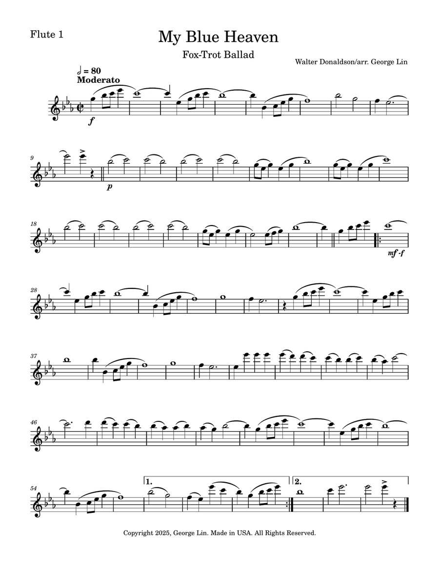 My Blue Heaven My Blue Heaven Woodwind Ensemble scores gallery preview page 6