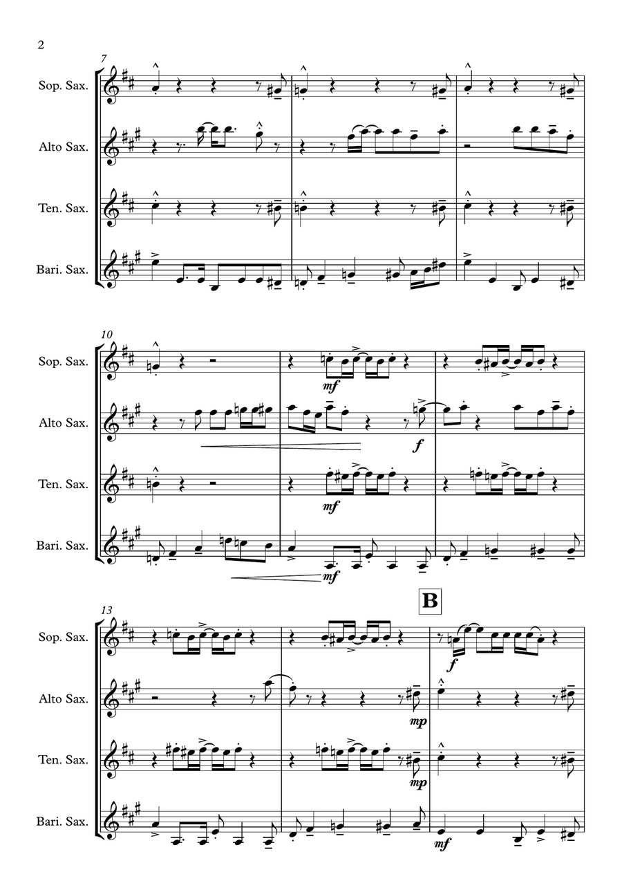 Respect Respect Saxophone Quartet scores gallery preview page 2