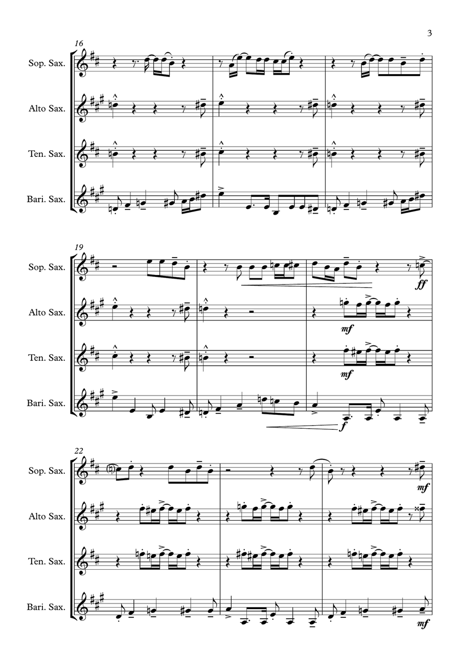 Respect Respect Saxophone Quartet scores gallery preview page 3