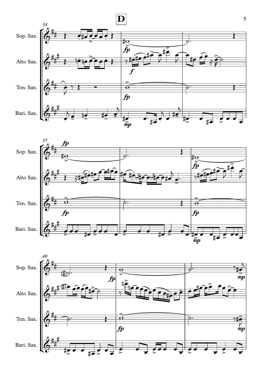 Respect Respect Saxophone Quartet scores gallery preview page 5
