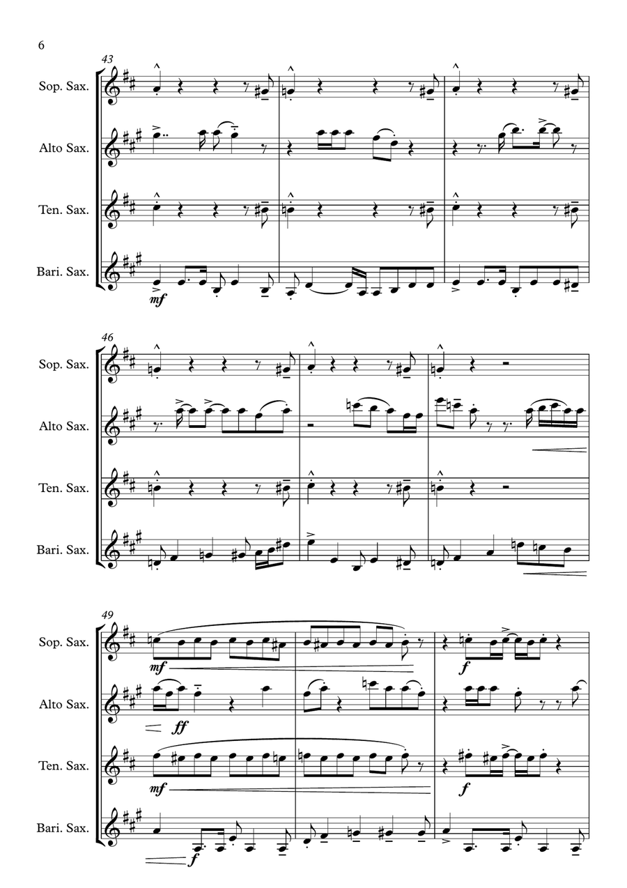 Respect Respect Saxophone Quartet scores gallery preview page 6