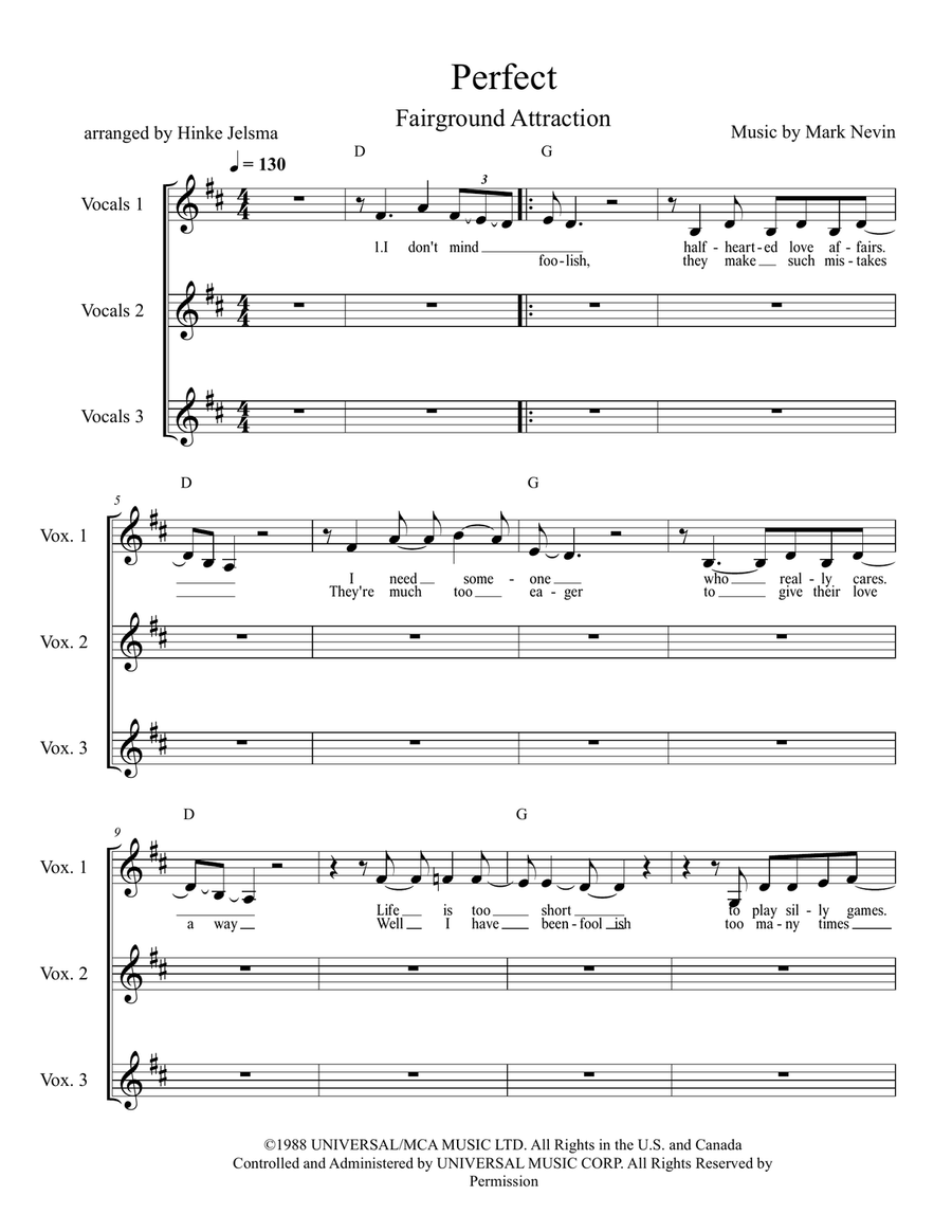 Perfect Perfect 3-Part scores gallery preview page 1