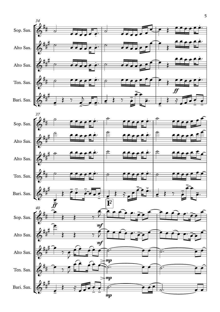 Watermelon Sugar Watermelon Sugar Saxophone Quartet scores gallery preview page 5
