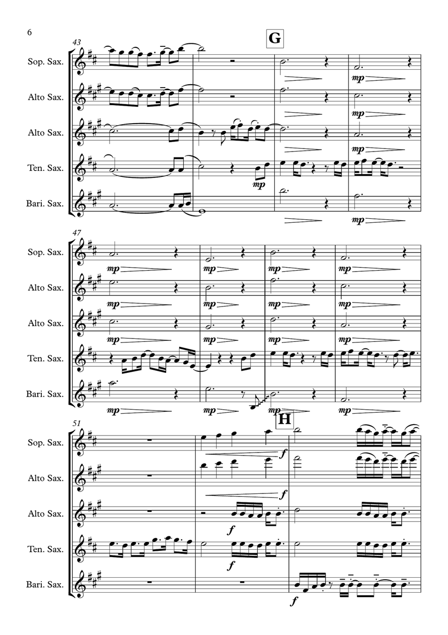 Watermelon Sugar Watermelon Sugar Saxophone Quartet scores gallery preview page 6