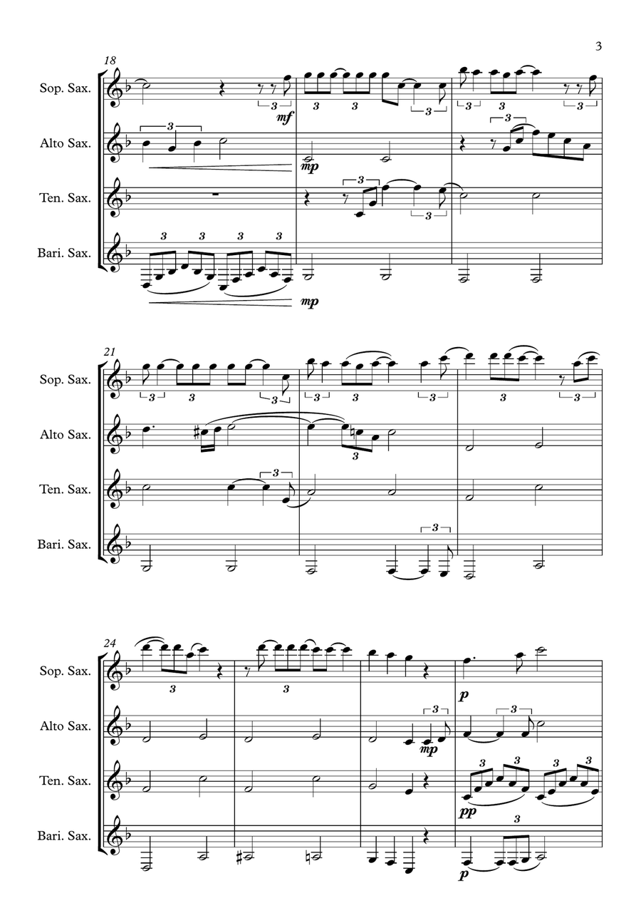 What A Wonderful World What A Wonderful World Saxophone Quartet scores gallery preview page 3
