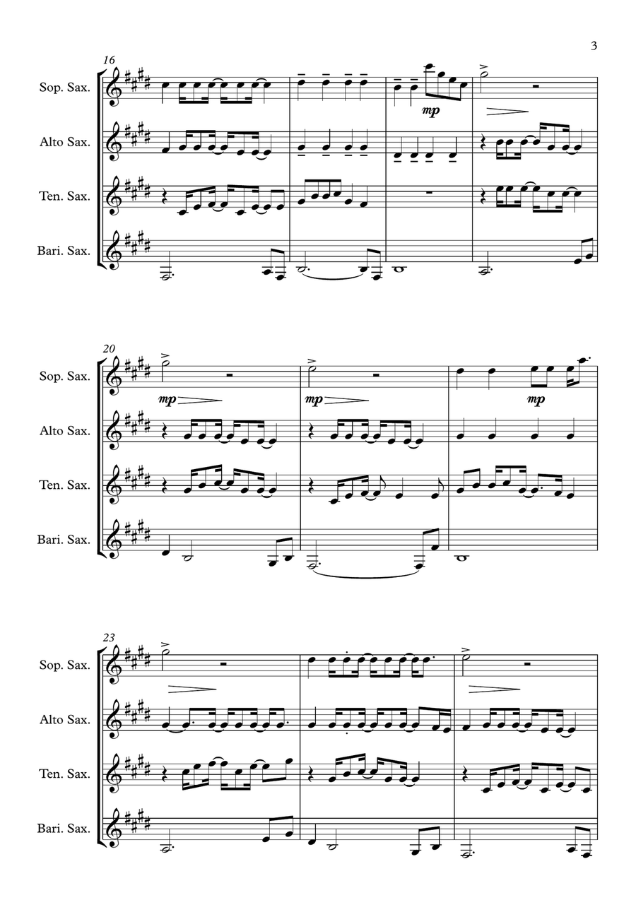 You're The Best Thing You're The Best Thing Saxophone Quartet scores gallery preview page 3