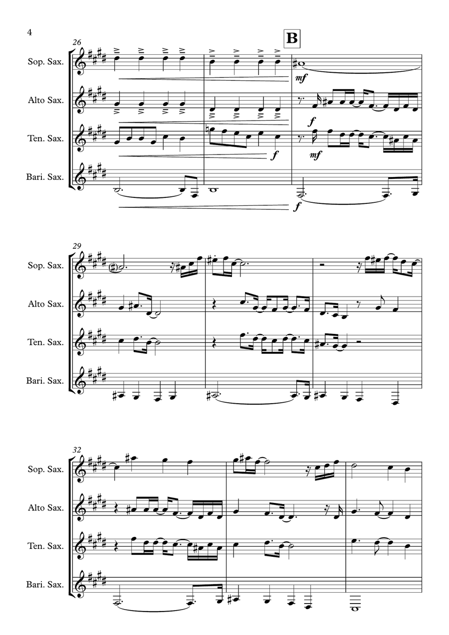 You're The Best Thing You're The Best Thing Saxophone Quartet scores gallery preview page 4