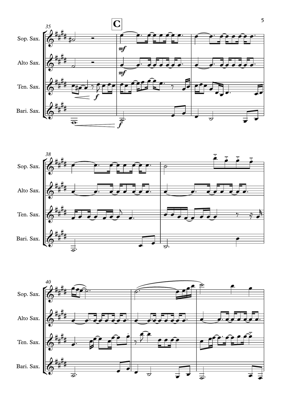 You're The Best Thing You're The Best Thing Saxophone Quartet scores gallery preview page 5