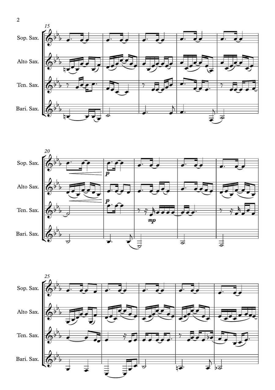 Your Song Your Song Saxophone Quartet scores gallery preview page 2