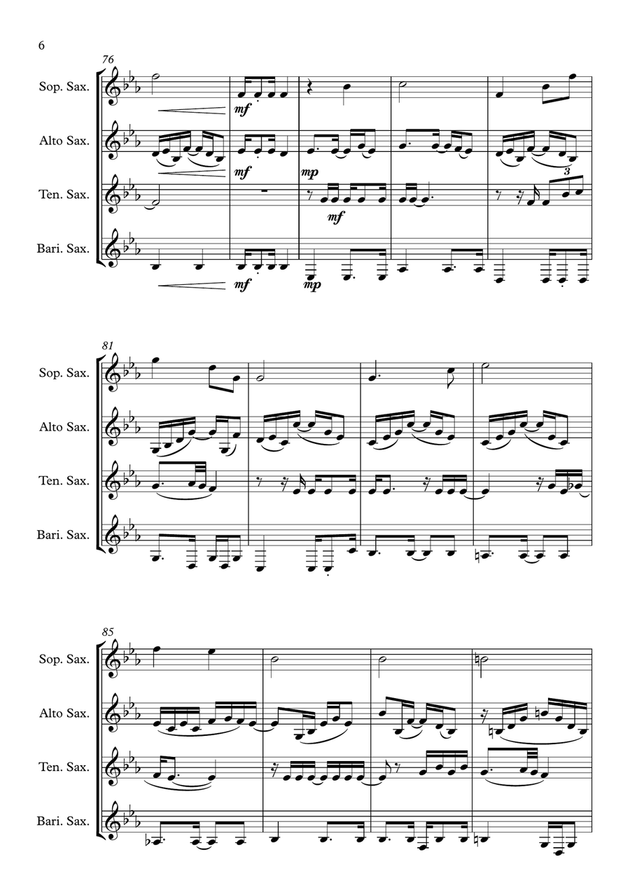 Your Song Your Song Saxophone Quartet scores gallery preview page 6